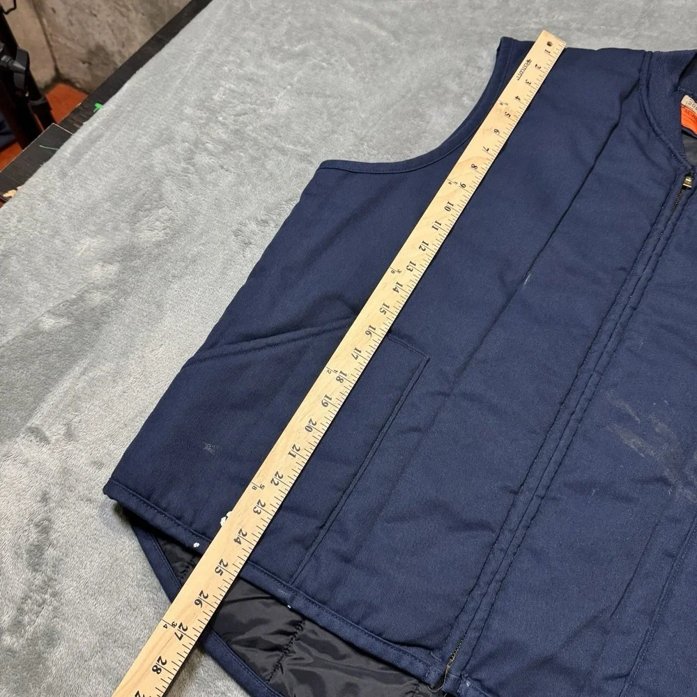 VTG 80s Red Kap Work Vest Men's XL Quilted‎ Utility Talon Zipper Grunge Outdoor